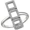Diamond Triple Square Ring, 14k White Gold, (1/4 Ctw, Color H+, Clarity I1), Size 7