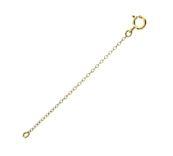 14k Yellow Gold Necklace Extender and Safety Chain, 2.25"