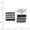 Polished Stainless Steel Solid Carbon Fiber Square Cuff Links