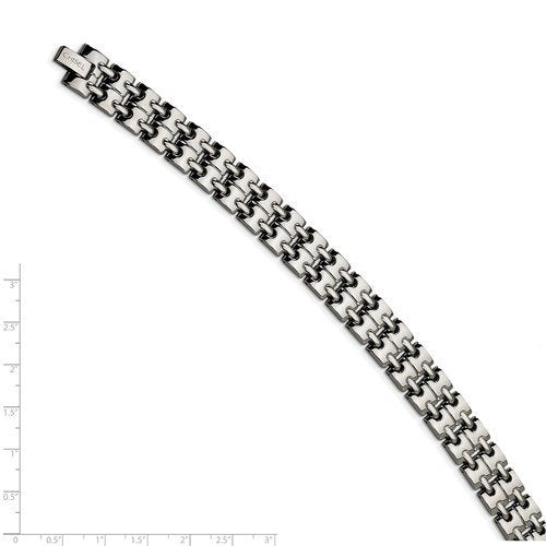 Men's Polished Stainless Steel 13mm Link Bracelet, 8.5"