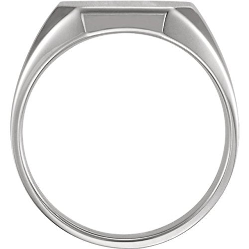 Men's Brushed Satin Signet Ring, Continuum Sterling Silver (16X14MM)