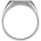 Men's Brushed Satin Signet Ring, 18k White Gold, Size 10 (16X14MM)