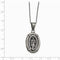 Stainless Steel Antiqued Spanish Miraculous Medal Necklace, 18"