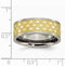 Brushed Grey Titanium Yellow IP 8mm Satin Checkered Flat Band, Size 8.5