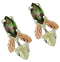 Mystic Fire Marquise Earrings, Sterling Silver, 12k Green and Rose Gold Black Hills Gold Motif