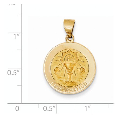 14k Yellow Gold Confirmation Medal Pendant (21X19MM)