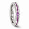 Radiance Collection Gray and Pink Titanium Amethyst Princess 4mm Band