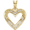 14k Gold Heart Pendant (GH Color, I1 Clarity, 1/4 Cttw)