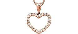 Diamond Heart 14k Rose Gold Pendant Necklace, 18" (1/2 Cttw)