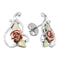 Diamond-Cut Rose Flower Earrings, Sterling Silver, 10k Gold, 12k Green and Rose Gold Black Hills Gold Motif