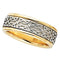 7mm 14k Yellow and White Gold Celtic Design Comfort Fit Band, Size 5.5