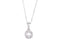 Diamond Halo Necklace, Rhodium-Plated 14k White Gold, 18" (0.5 Ctw, Color G-H, Clarity I1)