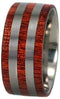 Matte Men's Titanium Bloodwood 10mm Comfort-Fit Band, Handmade, Size 13.25