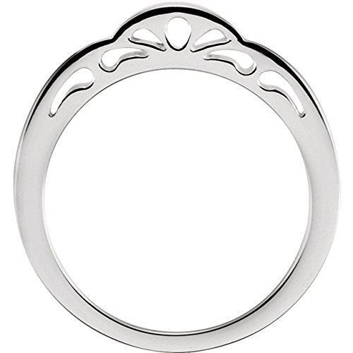 Cut-Out Paisley 3mm Stackable 14k White Gold Ring, Size 6