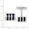 Sterling Silver Lapis Rectangle, Toggle Back Cuff Links