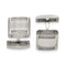 Stainless Steel Polished Cubic Zirconia Square Cuff Links