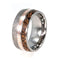 Dinosaur Bone, Gibeon Meteorite, Mokume Gane Pinstripe 10mm Comfort Fit Titanium Wedding Band