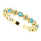 Genuine Blue Zircon Beaded Ring, 14k Yellow Gold