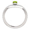 Peridot Pear and Diamond Chevron Sterling Silver Ring (.145 Ctw, G-H Color, I1 Clarity), Size 7