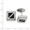 Stainless Steel, Polished, Black Carbon Fiber Inlay Square Cuff Links