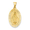 14k Yellow Gold Miraculous Medal Oval Charm Pendant (33X17 MM)