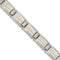 Men's Polished and Brushed Stainless Steel with 14k Yellow Gold Link Bracelet, 8.75"