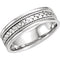 6.75mm 14k White Gold Hand Woven Braid and Rope Trim Comfort Fit Ring, Size 5.5