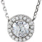 19-Stone Diamond Halo 14k White Gold Pendant Necklace, 16" (.33 Cttw)