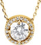 22-Stone Diamond Halo 14k Yellow Gold Pendant Necklace, 16" (.50 Cttw)