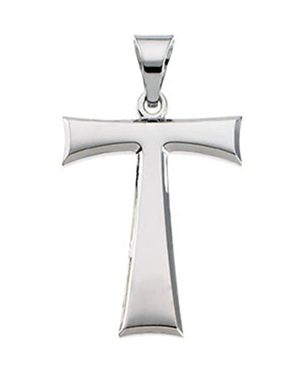 Tau Cross 14k White Gold Pendant