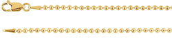 2mm 14k Yellow Gold Bead Chain, 20"