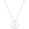 Petite Diamond Peace Sign Platinum Necklace, 16