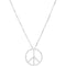 Petite Diamond Peace Sign 14k White Gold Necklace, 16" (.33 Cttw, GH, I1)