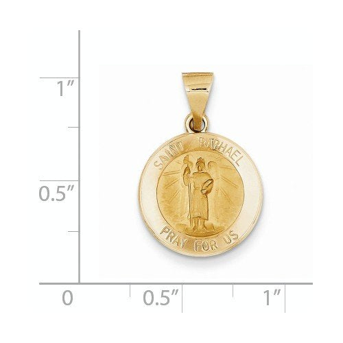 14k Yellow Gold St. Raphael Medal Pendant(18X16MM)