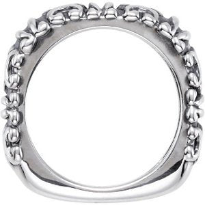 Antiqued Square Stackable 3.9mm Sterling Silver Ring, Size 7