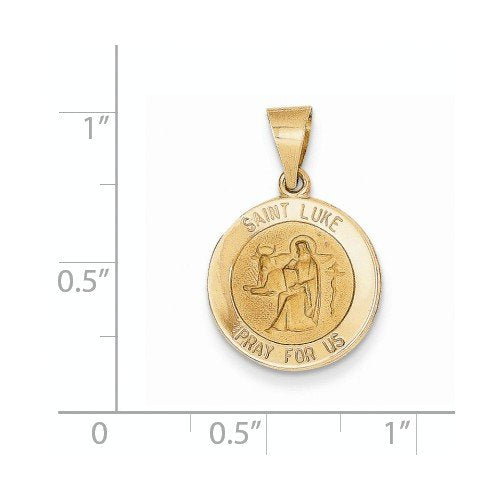 14k Yellow Gold St. Luke Medal Pendant (17X15MM)