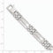 Men's Rhodium-Plated Brushed 14k White Gold Hollow Link Bracelet, 8.5"