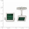 Sterling Silver Malachite Square Cuff Links