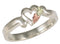 Heart Bypass Ring, Sterling Silver, 12k Green Gold, 12k Rose Gold Black Hills Gold Motif