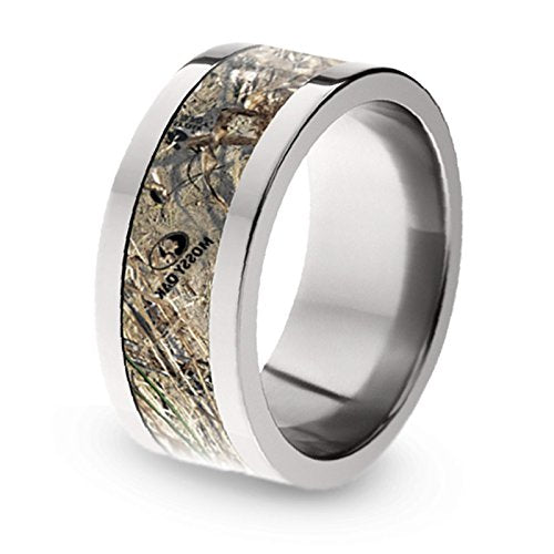 Mossy Oak Duck Blind Camo 10mm Comfort-Fit Titanium Ring