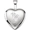 Girl's Sterling Silver 'Baptism' Cross Heart Locket Pendant