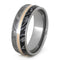 Gibeon Meteorite, Black and White Mokume Gane, 14k Rose Gold 8mm Titanium Comfort-Fit Ring