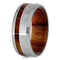 The Men's Jewelry Store (Unisex Jewelry) Beveled Brushed Titanium 8mm Comfort-Fit Tulipwood Sleeve Band