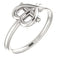 Girl's Cross with Heart Sterling Silver Youth Ring