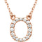 14k Rose Gold Diamond Initial 'O' 1/6 Cttw Necklace, 16" (GH Color, I1 Clarity)