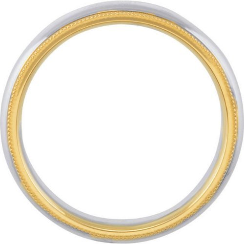 Sterling Silver and 14k Yellow Gold 7mm Comfort Fit Band