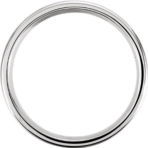 6mm 14k White Gold Comfort fit Fancy Band Sizes 4 to 14