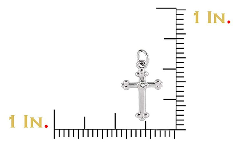 Children's Diamond Trefoil Cross 14k White Gold Pendant