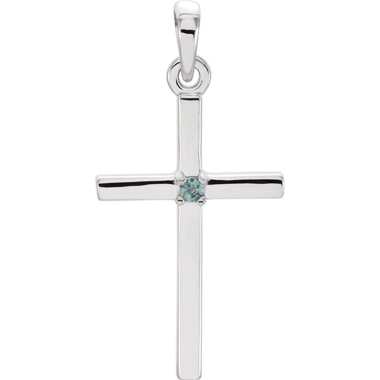 Platinum Alexandrite Inset Cross Pendant (22.65x11.4MM)