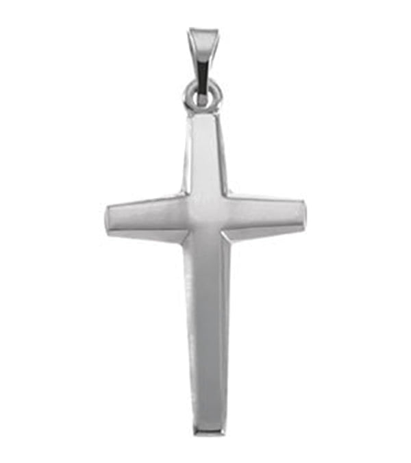 Contemporary Cross 14k White Gold Pendant